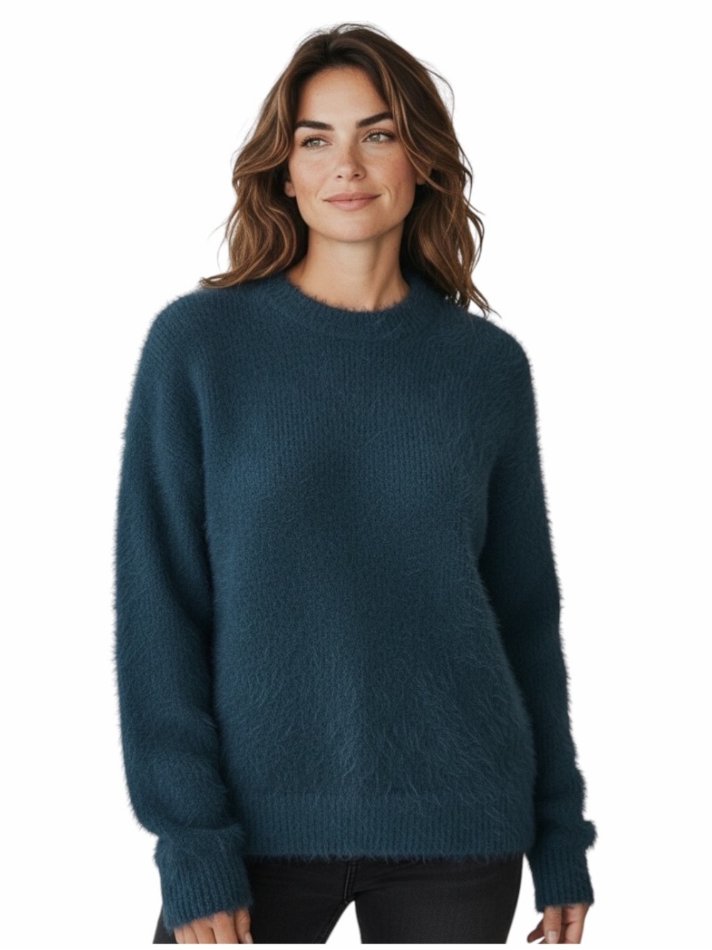 Lou & Grey | Sweaters | Lou Grey Teal
Eyelash Fuzzy Wool Sweater.